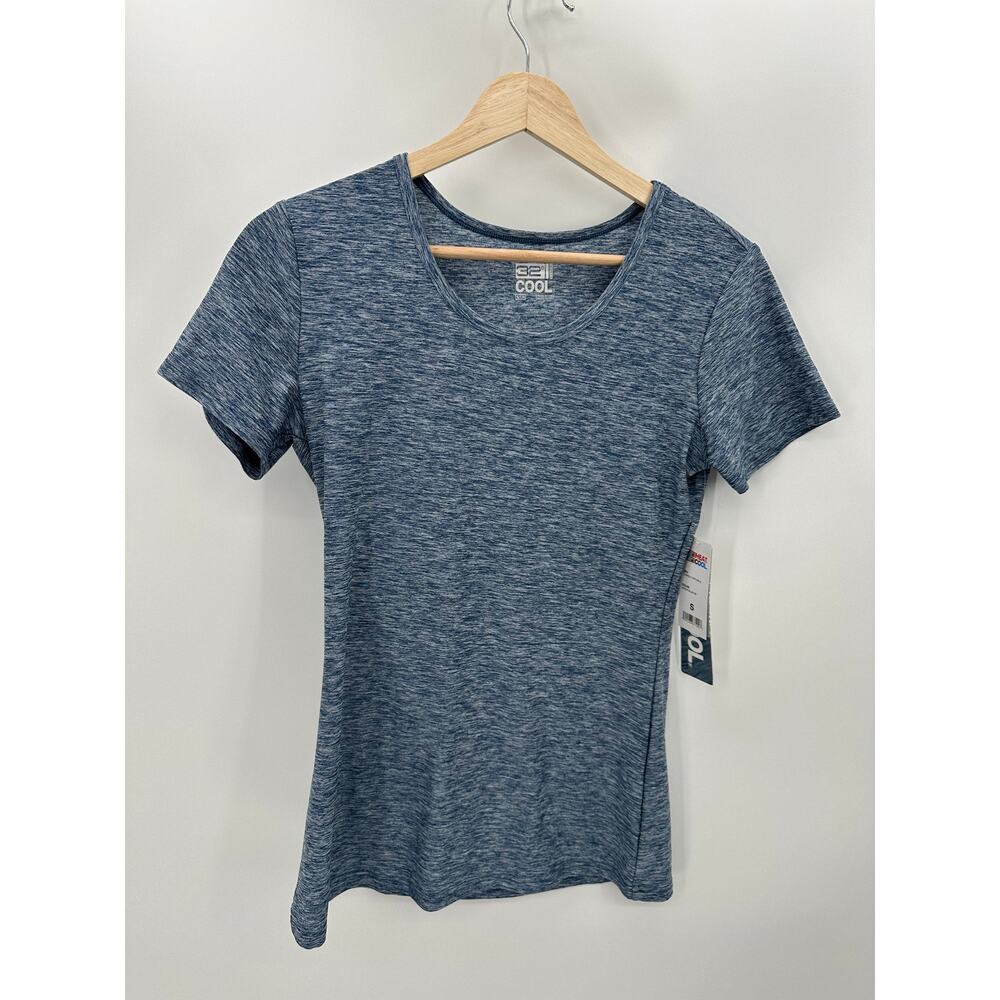 32 Degrees Cool Tee Womens Small Xenon Blue Scoop Neck T-Shirt TLBASU117RT-VIS-S